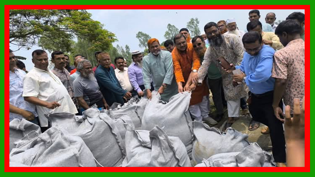 টাঙ্গাইলের মির্জাপুরে নদী ভাঙ্গনরোধে জিও ব্যাক প্রকল্প কর্মসূচি পালন