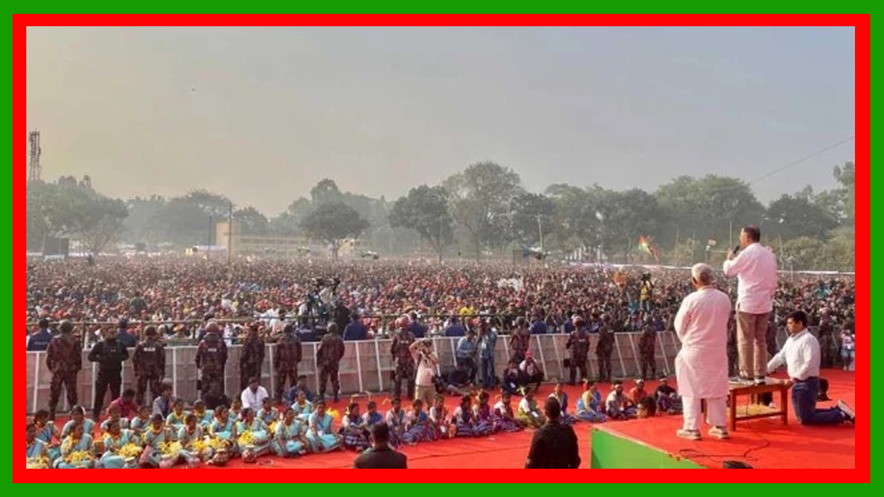 আমি দিনাজপুরের নাতি-একটা জিনিস দিতে হবে আপনাদের, আমাকে ধানের শীষে ভোট দিতে হবে : দিনাজপুরে তারেক রহমান